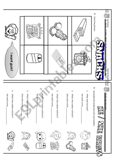 Snacks Worksheet 的图像结果
