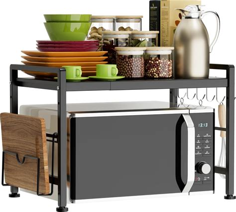 Amazon.com: Adjustable Microwave Stand,Microwave Oven Rack Shelf Heavy ...