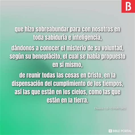 Efesios 1:8-10 RVR1960 picture - Bible Image- Bible Portal