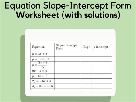 Image result for Intercept Form Equation Solving Sheet without Graph