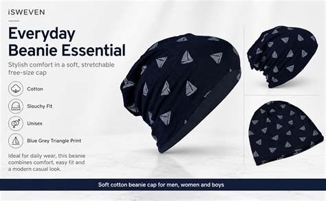 Buy iSWEVEN Men's Beanies Cotton Slouchy Skull Summer Blended Free Size ...