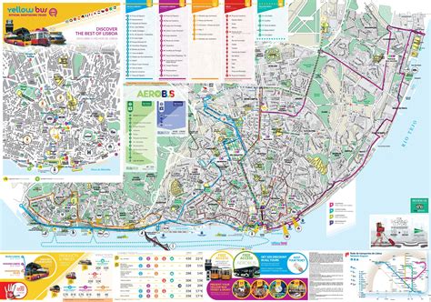 Lisbon yellow bus tour map - Yellow bus tour lisbon map (Portugal)