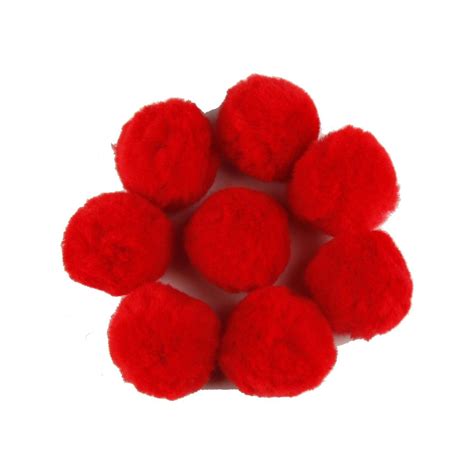 Touch Of Nature 2" Pom-Poms 8/Pkg-Red - Walmart.com