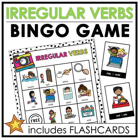 Irregular Verbs Bingo Game | Past Tense Verb Activity & Flashcards ...