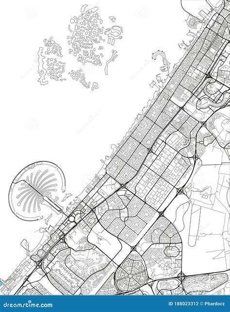 Map Of Dubai Black And White