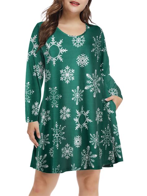 Plus Size Christmas Dresses 5X for Women, VEPKUL Crew Neck T Shirt ...