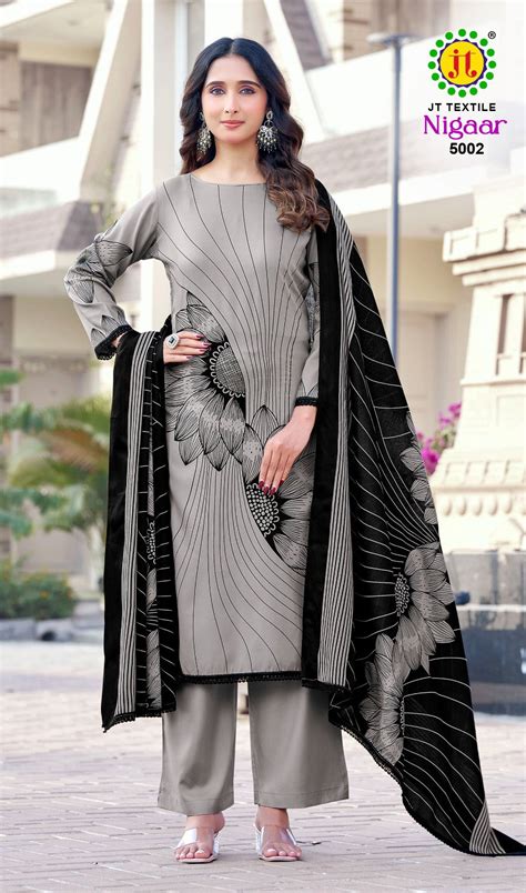 Jt Nigaar Vol 5 Rayon With Printed Dress Material Collection