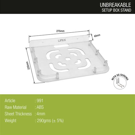 ABS Set up Box Stand (5 x 16 Inches) - LIPKA | Lipka Home