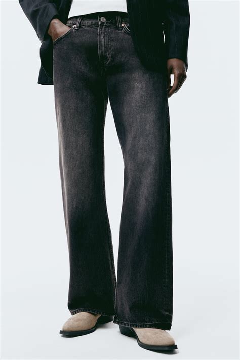 Men’s Washed black Relaxed Bootcut Jeans | H&M IN