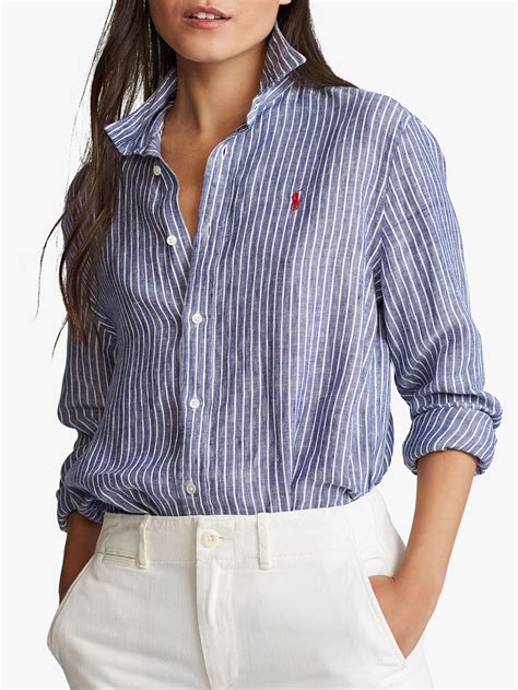 Polo Ralph Lauren Relaxed Fit Stripe Shirt, Royal/White, XS | Shirt ...