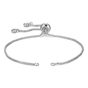 Buy ZIVOM® Silver Slim Box Slider Adjustable Extender Extension Chain ...