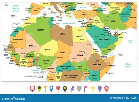 Map Of Africa Middle East And Asia