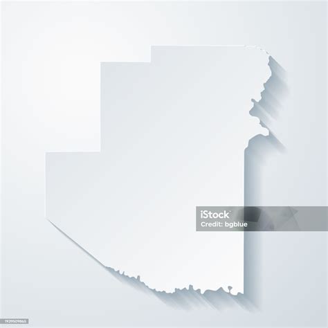 Terrell County Texas Map With Paper Cut Effect On Blank Background ...