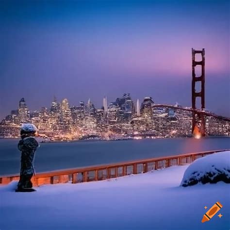 San francisco covered in snow on Craiyon