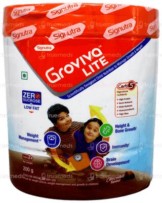 Groviva Lite Chocolate Flavour Zero Sucrose Powder 200gm - Uses, Side ...