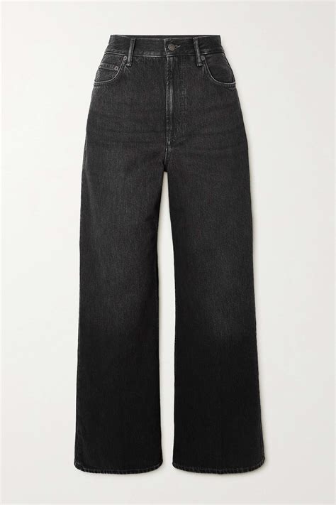 ACNE STUDIOS Distressed high-rise wide-leg organic jeans | Organic ...