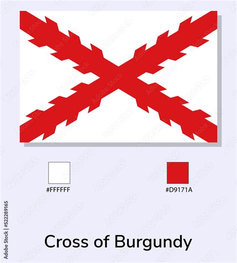 Vector Illustration of Cross of Burgundy flag isolated on light blue ...