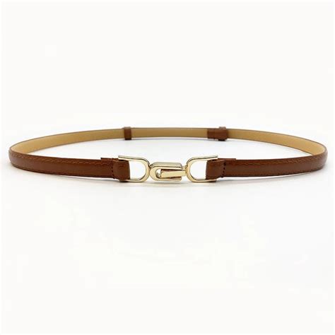 Minimalist Gold Clasp Skinny Brown Belt JLTHB0276