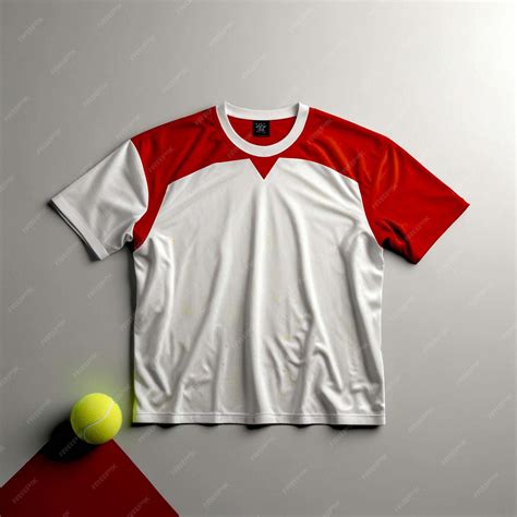 Premium Photo | A red and white shirt with a white stripe and the word ...
