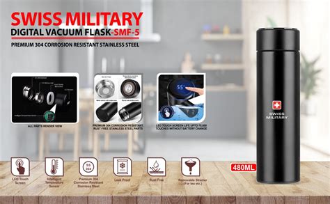 Swiss Military Stainless Steel Water Bottle for Office, School| Flask ...