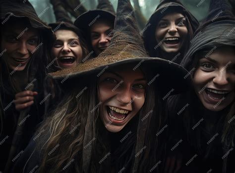 Premium AI Image | A group of witches