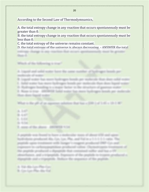 SOLUTION: Bio432 acs practice exam and actual 2024 20 - Studypool