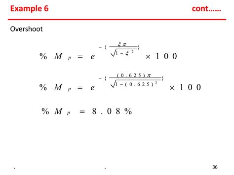 Equation For Overshoot