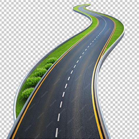 Premium PSD | Curved road with white markings