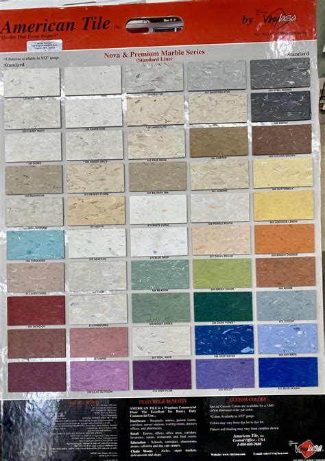 American Tile Inc. VCT Color Chart