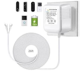Video doorbell Special Power Transformer, 18V500MA Ring doorbell Power ...