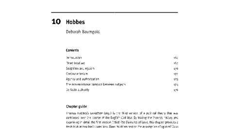 Chapter 10: Hobbes - Analyzing Egoism and Contractarianism in Leviathan ...