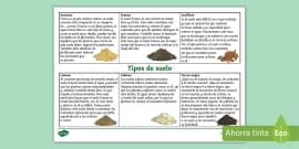 Ficha informativa: Tipos de suelo