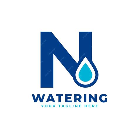 Wassertropfen-Buchstabe N Anfangslogo verwendbar für Natur- und ...