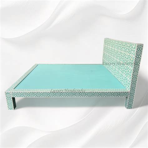 Moroccan Bone Inlay Bed Mint Green – Luxury Handicrafts