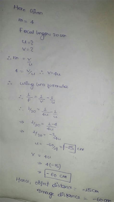 Q.10 The image obtained with a convex lens is erect and its length is 4 ...