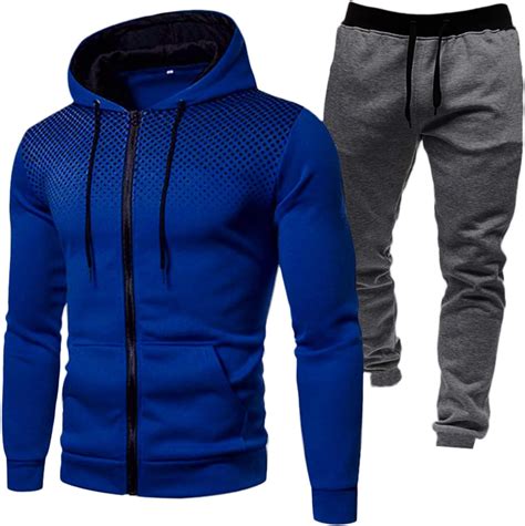 Conjunto de sudadera con cierre completa para hombre, 2 piezas ...