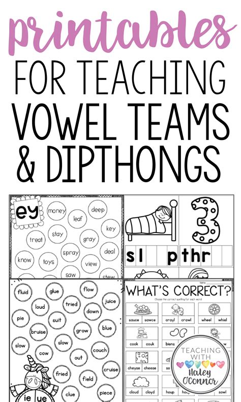 Vowel Team Worksheet