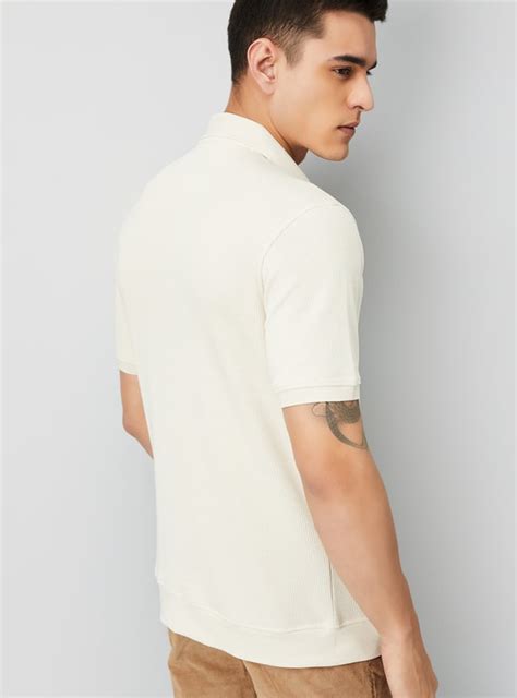 Buy Men Ribbed Johnny Collar Polo T-shirt Online at just Rs. 799.0 ...
