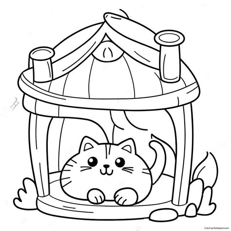Cozy Cat House Coloring Page (51833-41010)