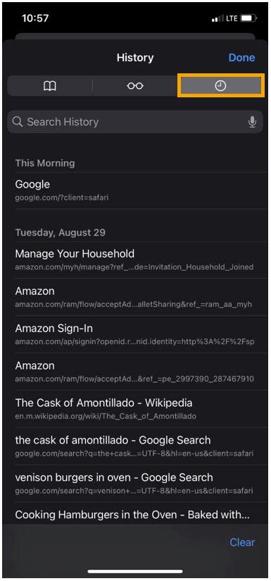 View My Recent Search History 的图像结果