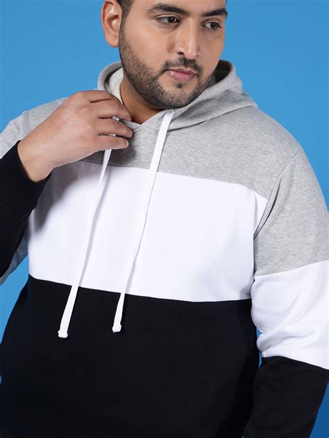 Plus Size MEN COLORBLOCK HOODED SWEATSHIRT (3XL - 6XL) | Instafab Plus