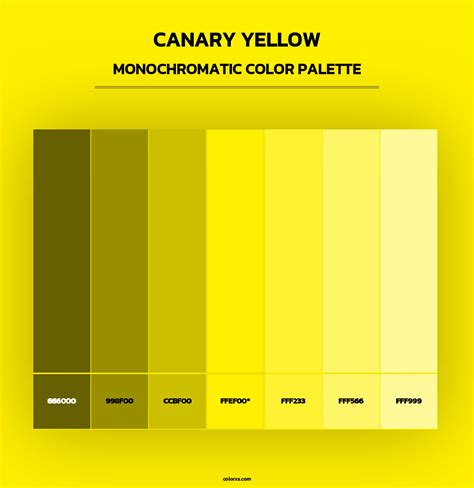 Canary Yellow color palettes - colorxs.com