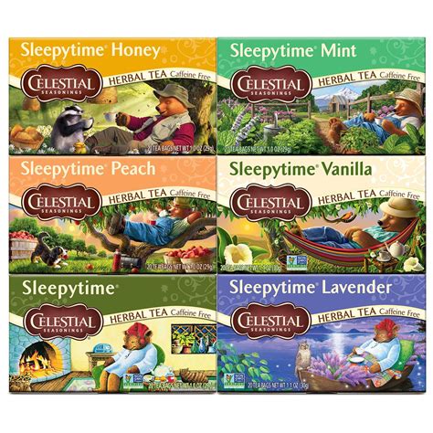 Celestial Seasonings Herbal Tea Sleepytime Variety Pack - 20 Tea Bags ...