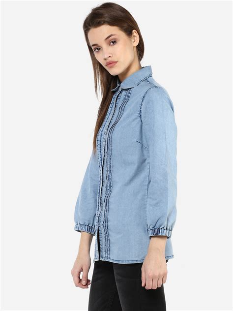Women's Denim Pintuck Shirt – Stylestone