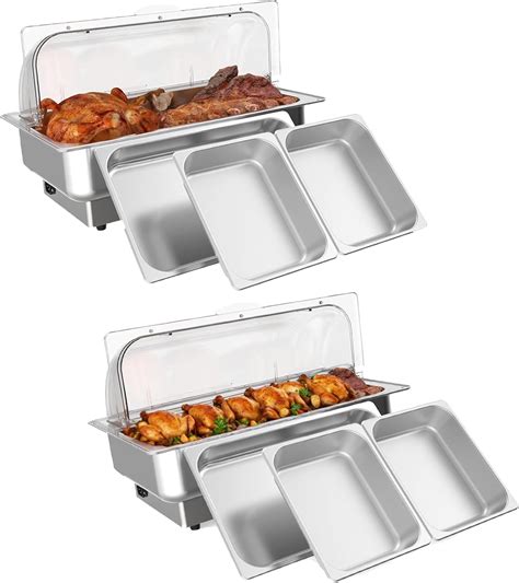 Amazon.com: GarveeHome 2 Pack Electric Chafing Dishes Buffet Set, Roll ...