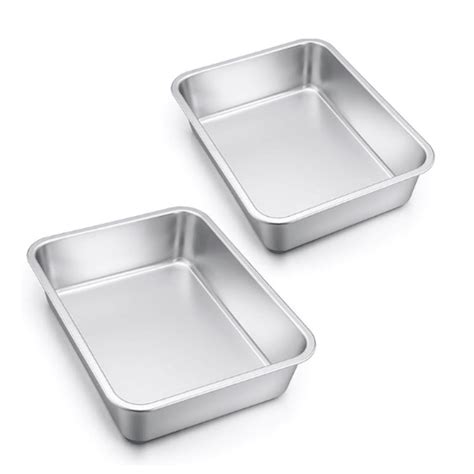 Lasagna Pan Set of 2, E-far Deep Stainless Steel Baking Pans, 12.75 x10 ...