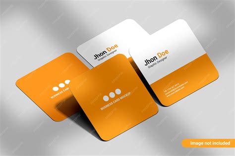 Premium PSD | Minimalist square rounded portrait business card mockup