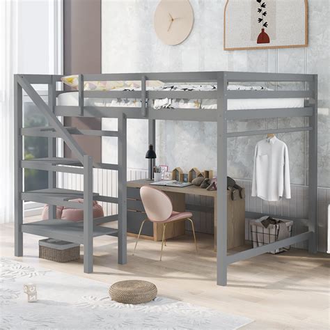 Queen Size Loft Bed With Closet