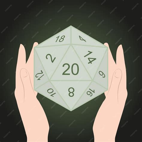 Premium Vector | D20 dice icosahedron. 20 sided die number role playing ...