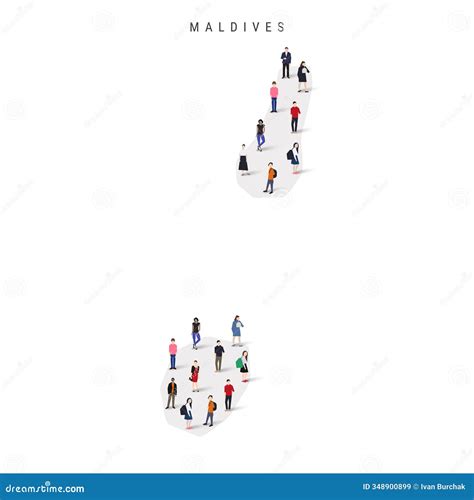 Maldives Population Map. Large Group of People in a Shape of Maldivian Map. Flat Vector ...